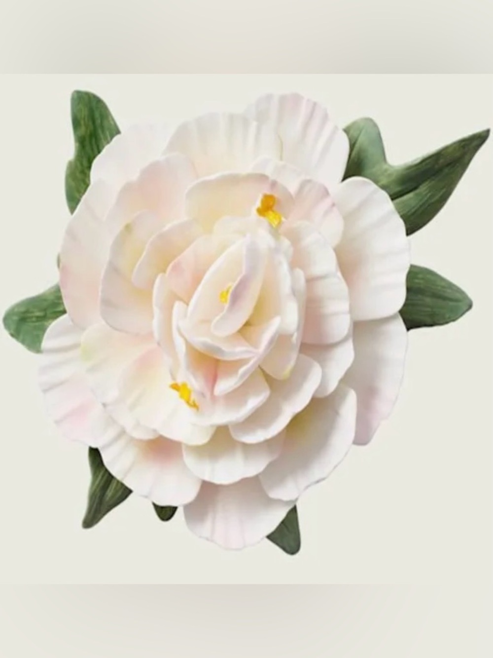 Aerin Bloom Fine Porcelain Flower White and Pink, Hand- Painted - Picture 4 of 9